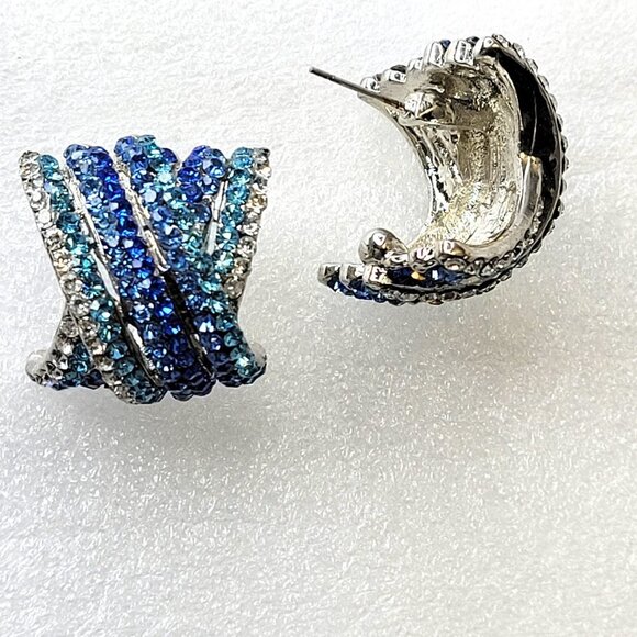 Blue Stud Earrings - Picture 8 of 10